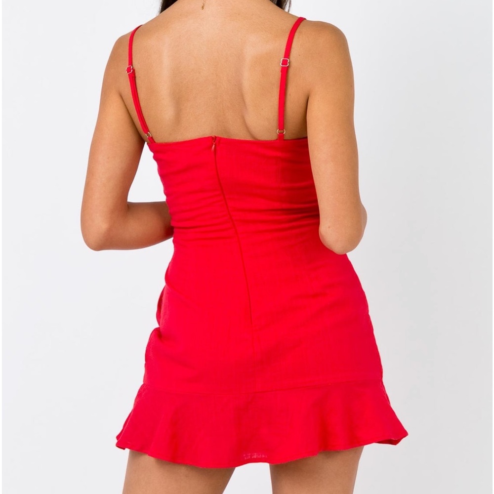 Princess Polly Red Mini Dress with Side Tie - Picture 3 of 4